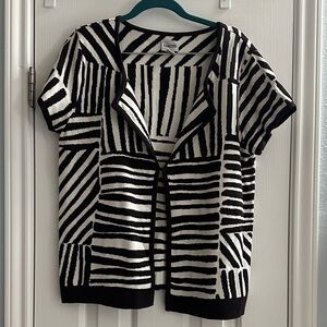 Chico's Chocolate Brown Zebra Print Open Front Cardigan Animal Print Women’s 2